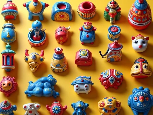 Souvenirs artísticos coloridos